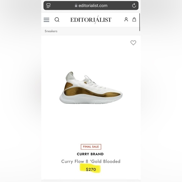 Curry Flow Under Armour Gold Blooded size 7 men - Picture 15 of 15